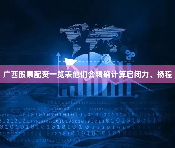 广西股票配资一览表他们会精确计算启闭力、扬程